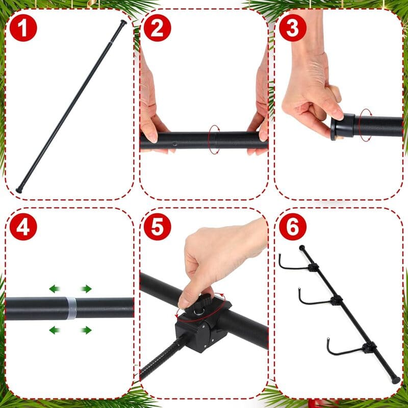 Adjustable Christmas Garland Hanger for Front Door – No Drill, Stainless Steel Design