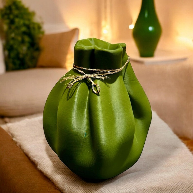 Elegant Fabric-Style Vase – Decorative Home Accent
