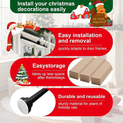 Adjustable Christmas Garland Hanger for Front Door – No Drill, Stainless Steel Design