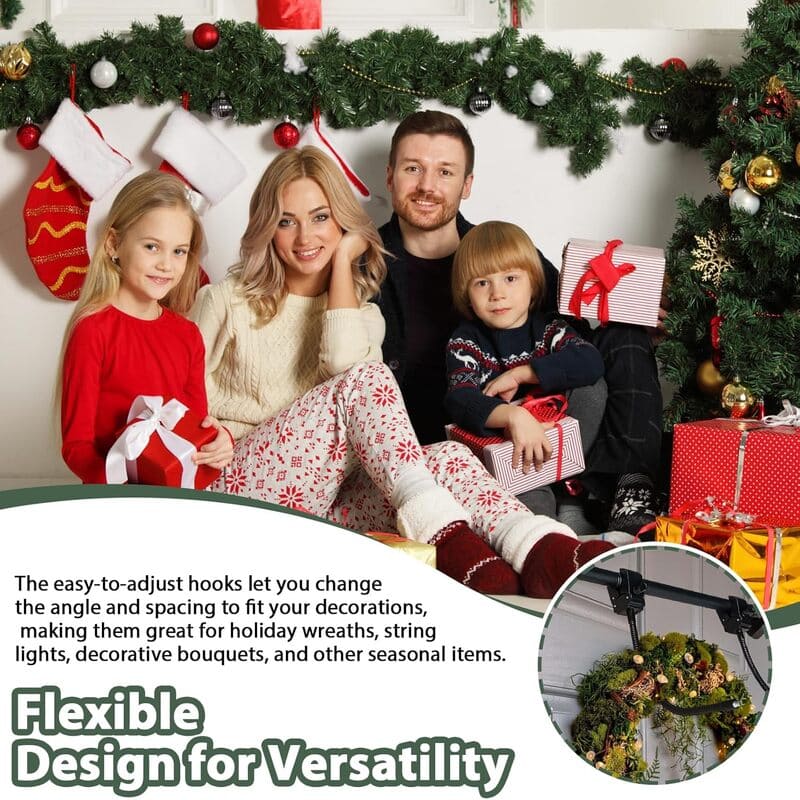 Adjustable Christmas Garland Hanger for Front Door – No Drill, Stainless Steel Design