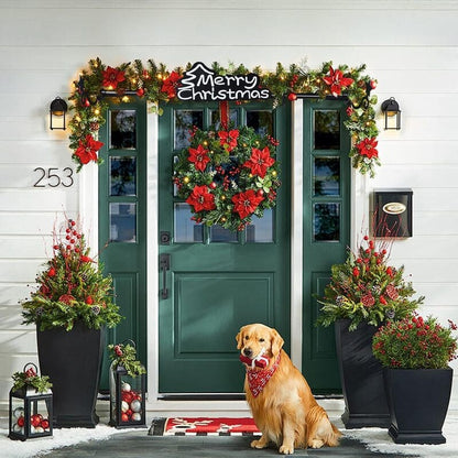 Adjustable Christmas Garland Hanger for Front Door – No Drill, Stainless Steel Design