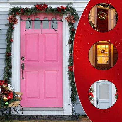 Adjustable Christmas Garland Hanger for Front Door – No Drill, Stainless Steel Design