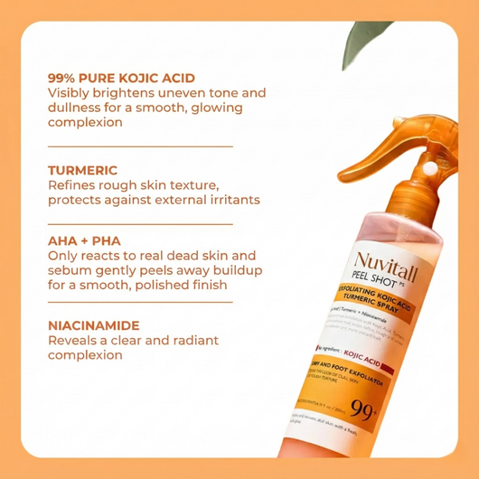 Nuvitall Peel Shot - Kojic + Turmeric Body Peel Spray