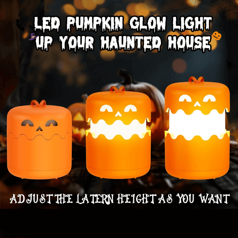Halloween Pumpkin Lantern, Collapsible Jack-O-Lantern LED Decoration