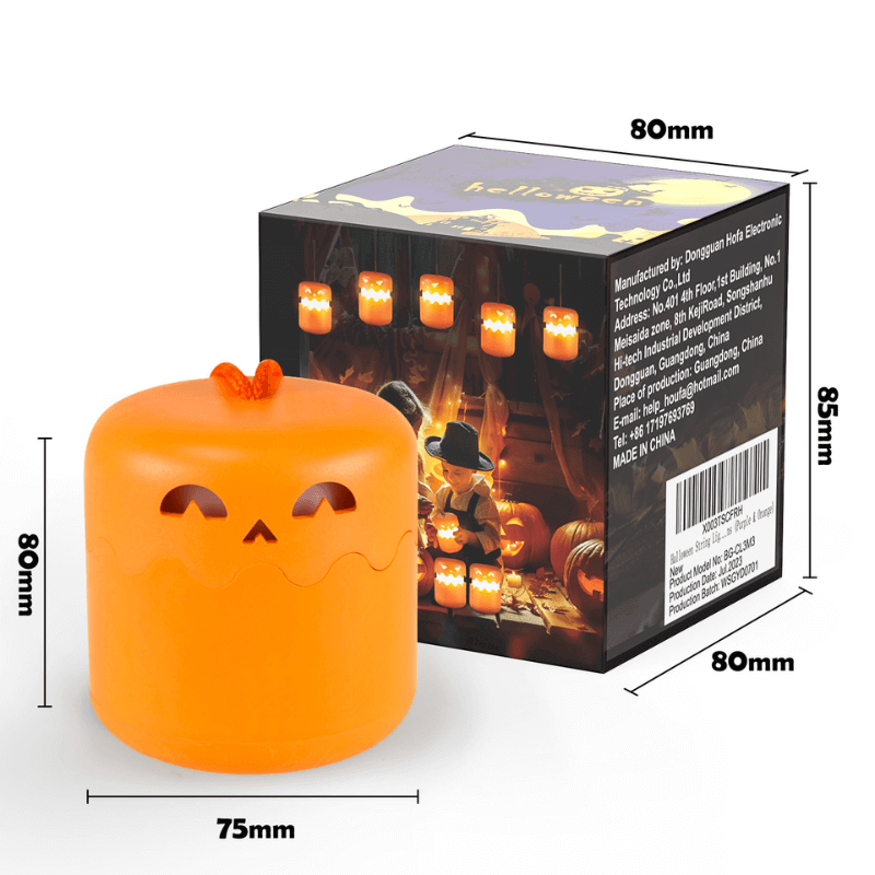 Halloween Pumpkin Lantern, Collapsible Jack-O-Lantern LED Decoration
