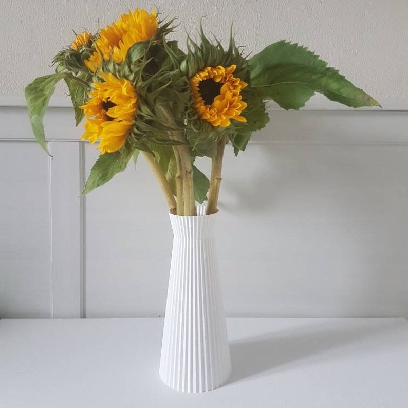 White Pleated Vase – Minimalist Home Décor